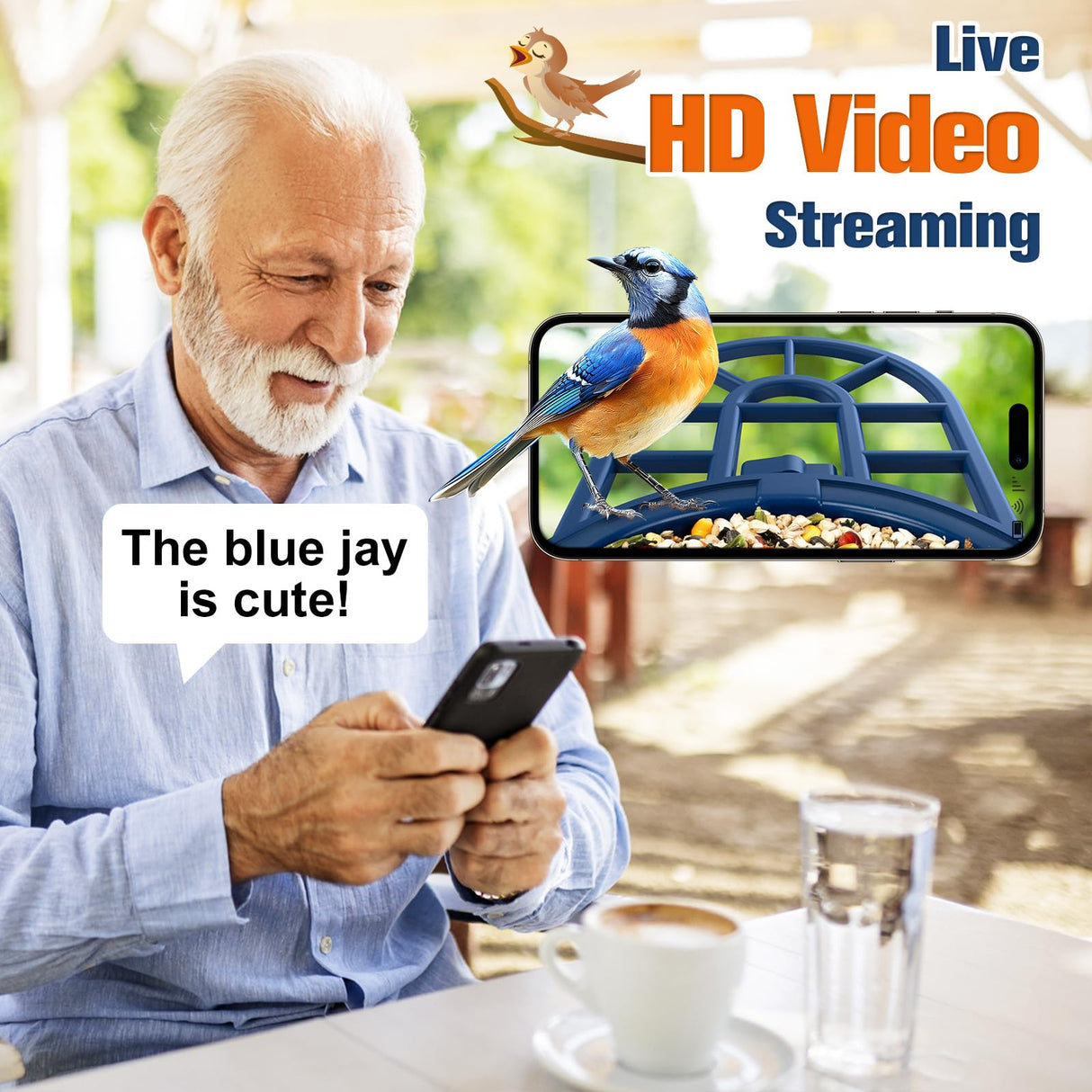 PeckCam® Bird Feeder with Camera, 2K HD AI Identify Birds Species, Bird Feeder with Camera Solar Powered, Auto Record Birds Video, Instant Notifications, Ideal Gifts for Family and Bird Lovers PeckCam