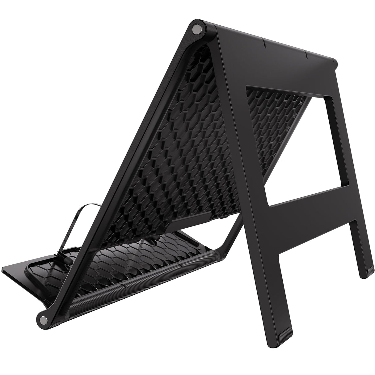 Readaeer Portable Book Stand Free Angle Adjustable Book Holder for Thick Textbook Collapsible Lightweight Book Rest (Black) Reodoeer