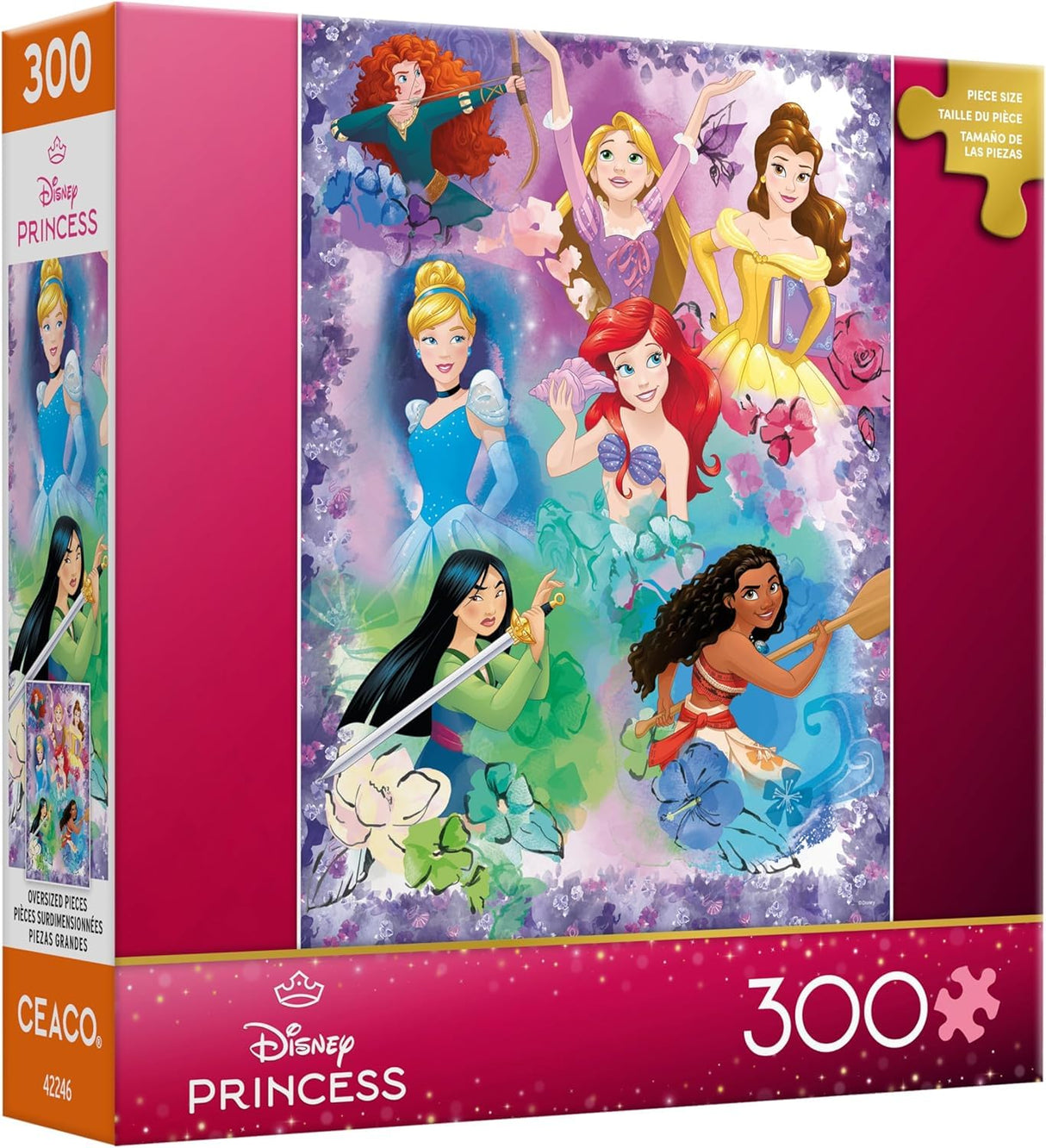 Ceaco - Disney - Purple Princess Collage - 300 Oversized Piece Jigsaw Puzzle Ceaco