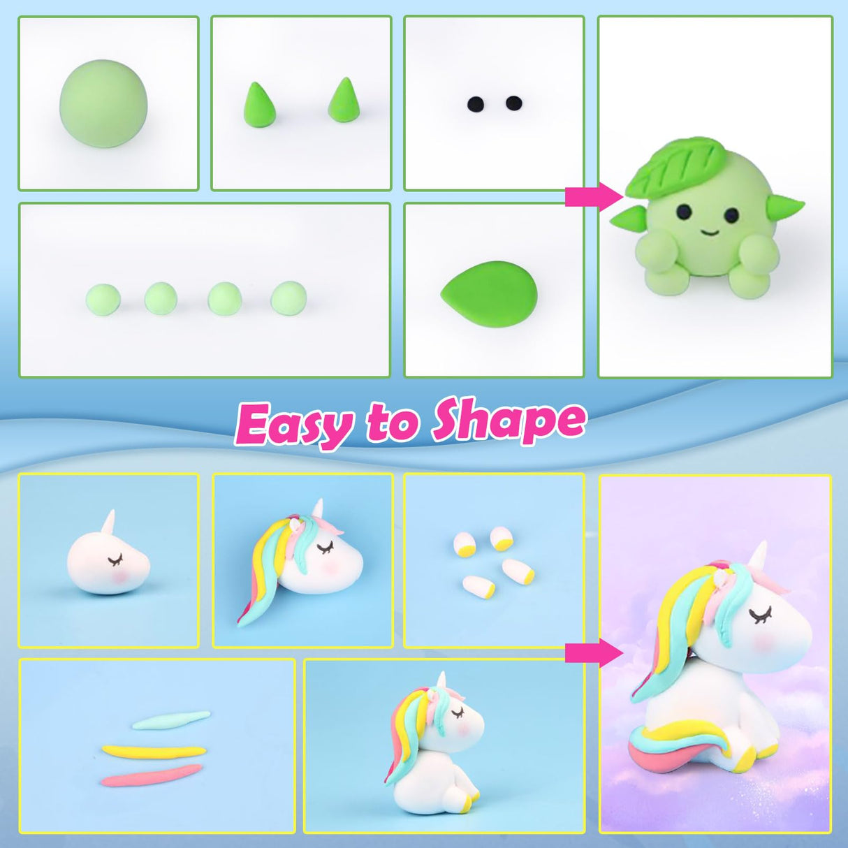 ESSENSON Air Dry Clay 125 Colors, Modeling Clay for Kids, DIY Molding Magic Clay, Gift for Kids ESSENSON