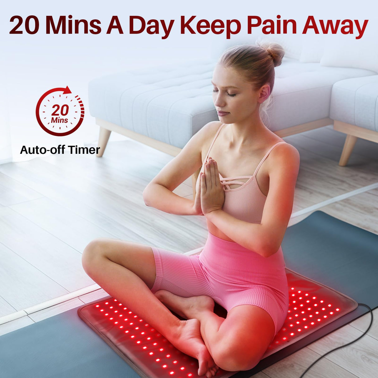 Comfytemp 24'' x 17'' Large Red Light Therapy Pad for Body, FSA HSA Eligible Near Infrared Light Therapy Pad with 320 LEDs, 48W Light Wrap for Back Waist Joint Muscle Pain Relief, 660nm & 850nm Comfytemp
