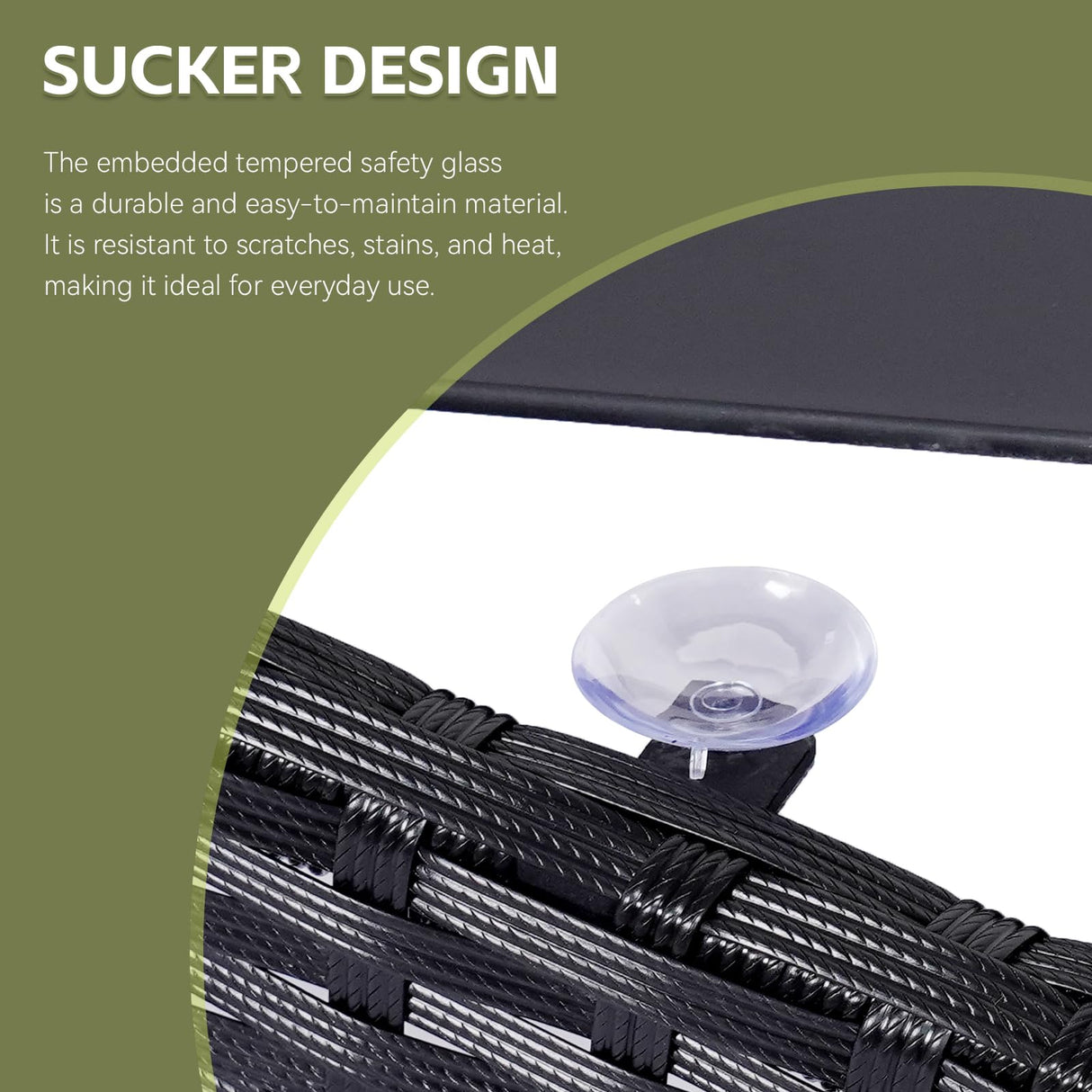 PAIQIAN Patio Furniture Set,4 Piece Garden Conversation Set, Outdoor Wicker Rattan Table and Chairs, Black Patio Set, Sectional Sofa with Thick Cushion for Garden, Yard, or Porch (Black/Beige) PAIQIAN