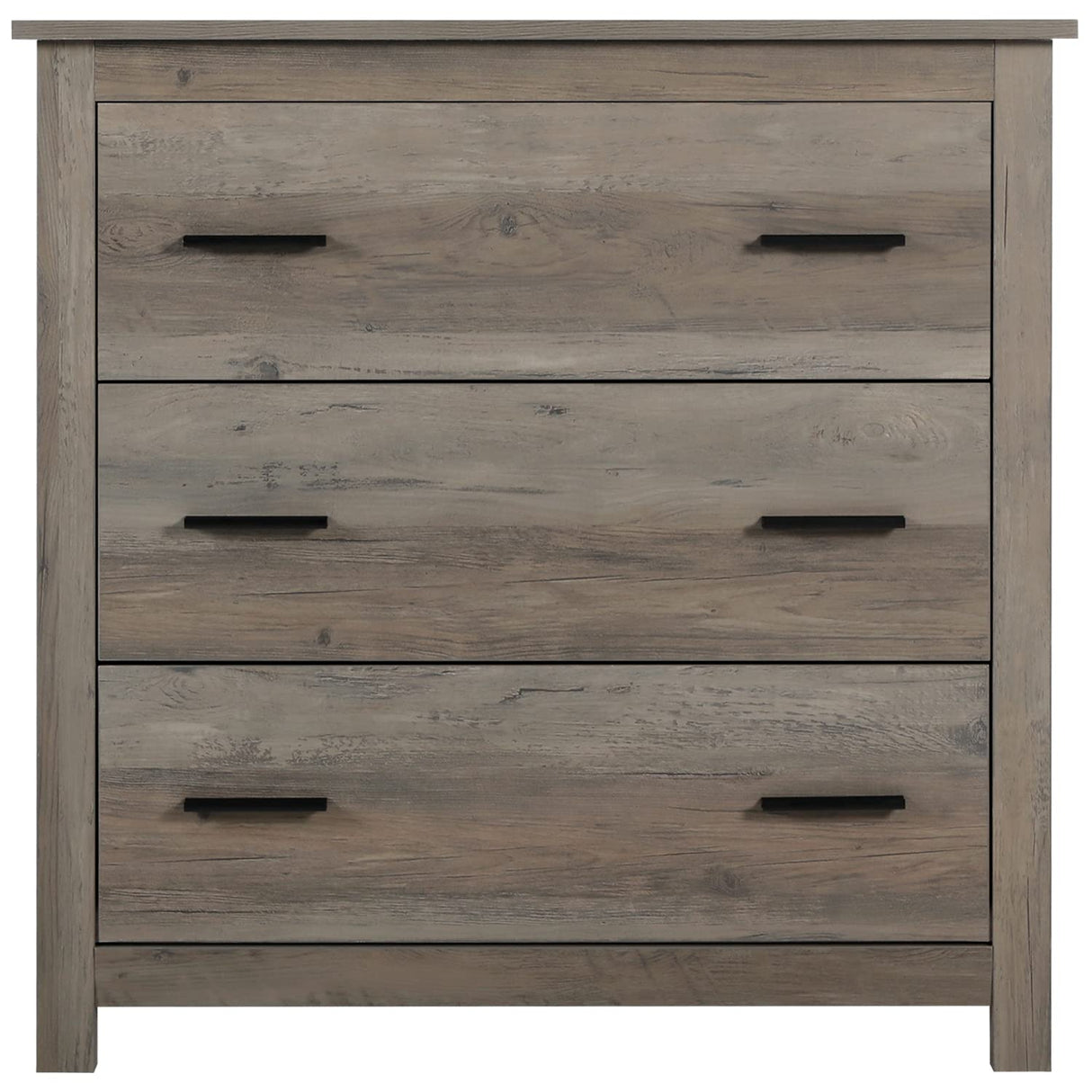 Vikiullf Wooden Chest of Drawer - 3 Drawer Dresser for Bedroom, Farmhouse Dresser, Storage Drawers for Bedroom, Nursery, Living Room, Hallway, Entryway Organizer, Grey Vikiullf