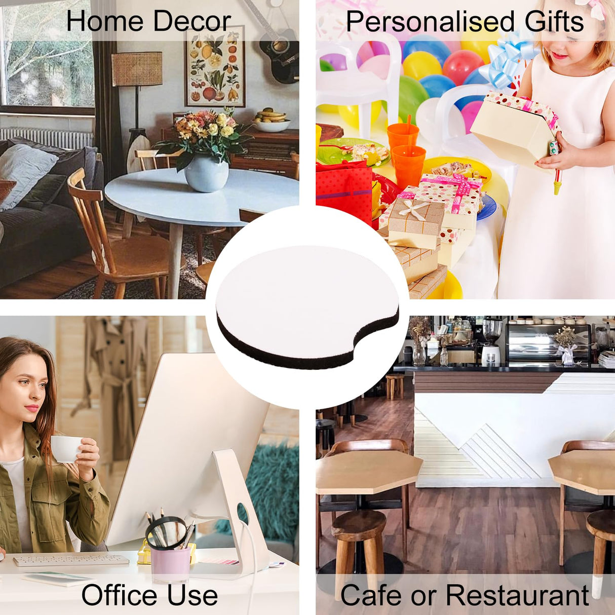 180 PCS 2.75 in Sublimation Blank Car Coasters, Neoprene Car Coasters, Auto Cupholder Neoprene Coasters with Finger Notch and DIY Personalization Option,Circular Opening, Painting,Sublimation KUKLIPJIM