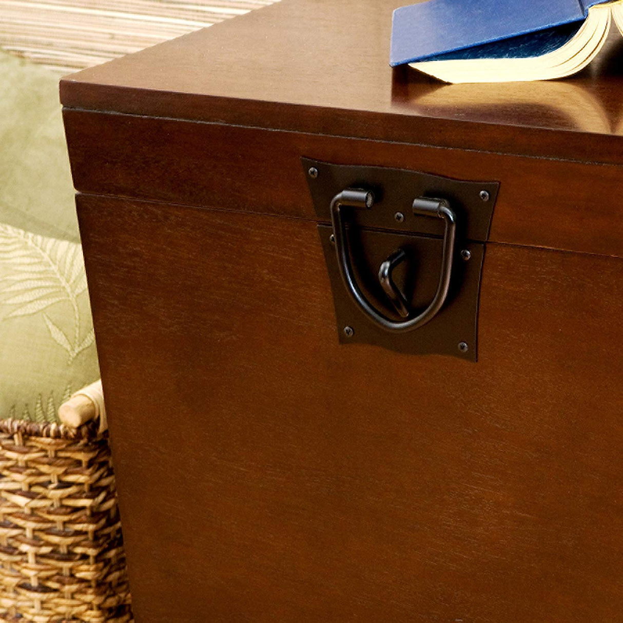SEI Furniture Pyramid Storage Trunk End Table, Espresso SEI Furniture