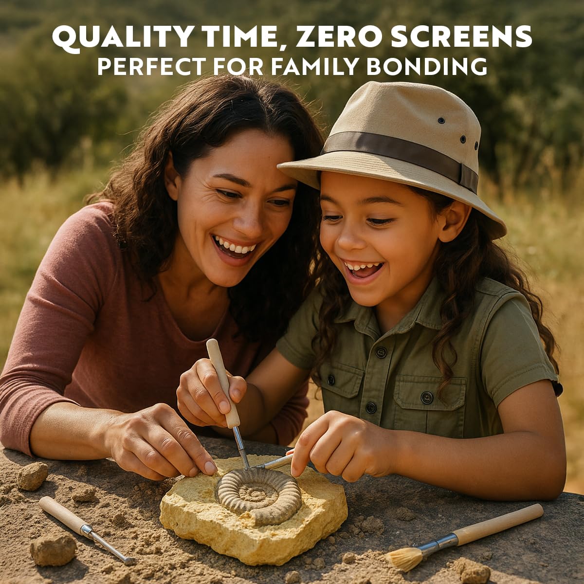 Playz Fossil Digging Kit for Kids Ages 6-12 – Dinosaur Fossil Excavation Tools, Paleontology Volcano Lab & Mining Activity Set Playz