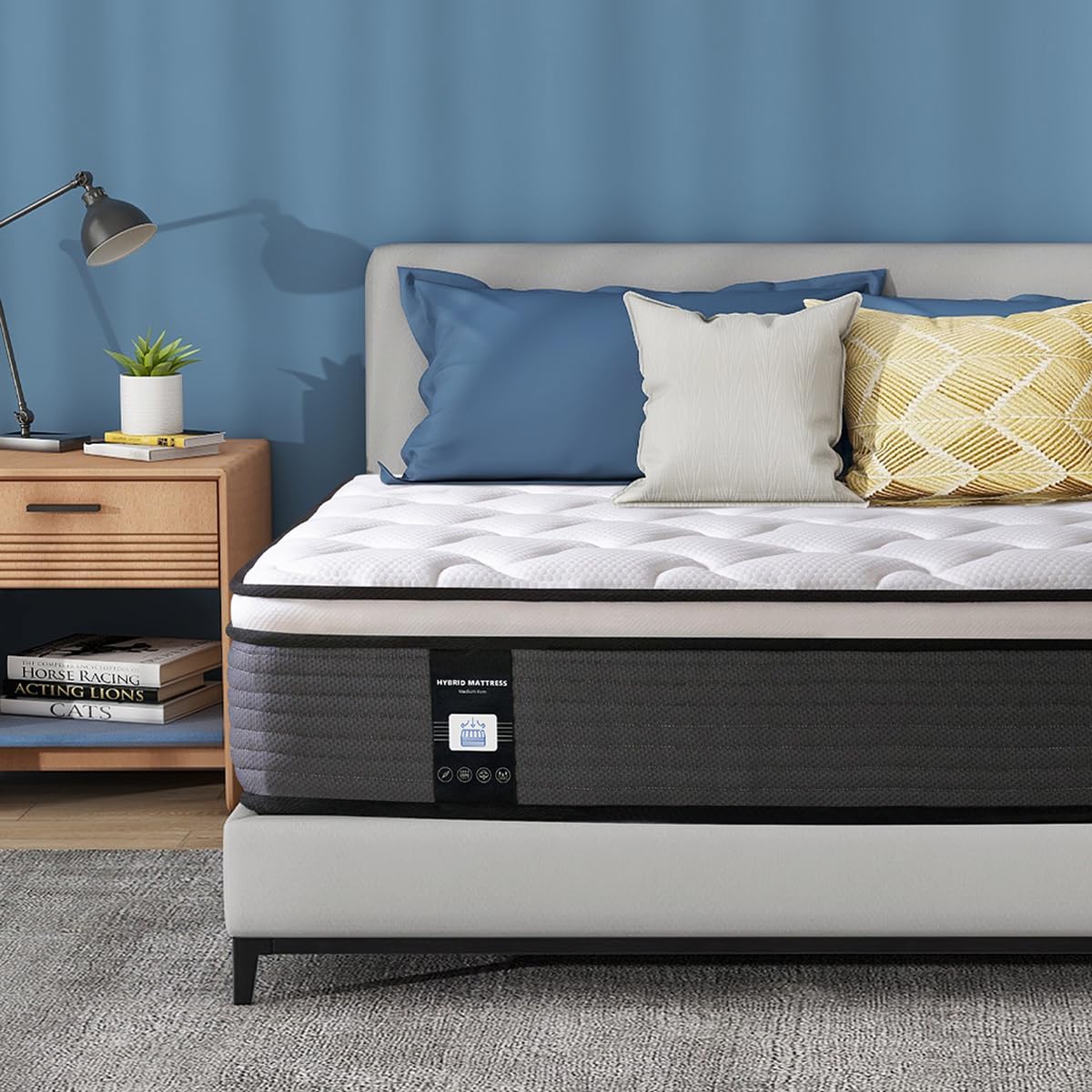 14 Inch Full Mattress, Memory Foam Hybrid Mattress, Motion Isolation Pocket Spring Mattress in a Box, Medium Firm for Pressure Relief, Breathable Pillow Top, CertiPUR-US Certified Marine Moon