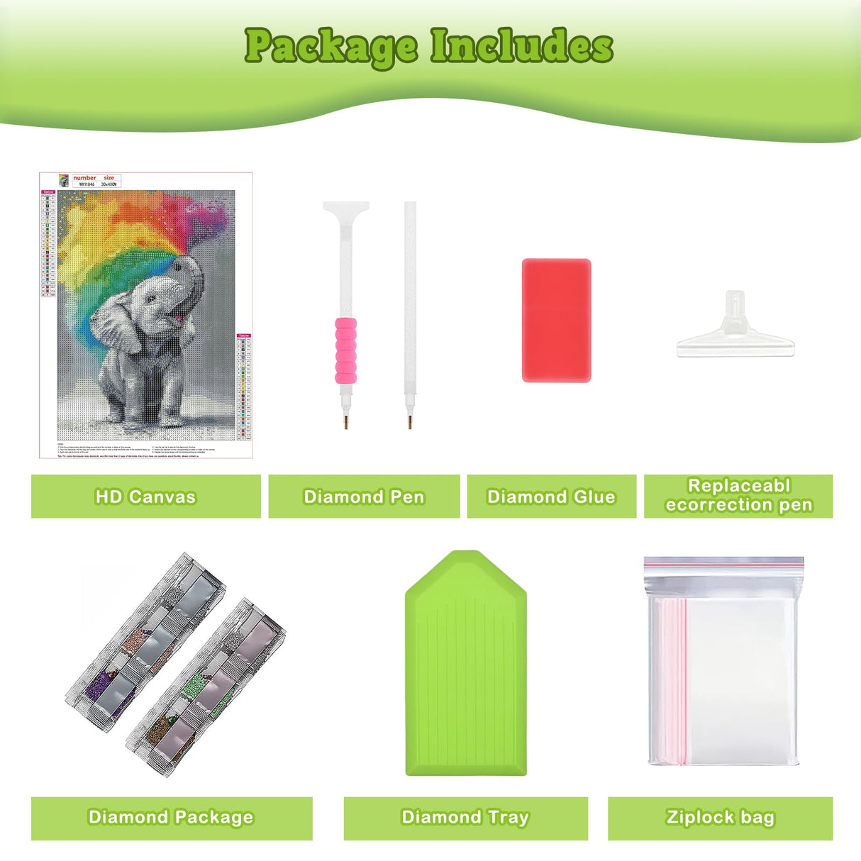 Genius maker Elephant Diamond Painting Kits for Adults, 5D Animal Diamond Art Kits for Beginners DIY Full Drill Diamonds Painting Pictures, Diamond Gem Art Painting DIY Crafts Kit Decor 12x16inch Genius maker