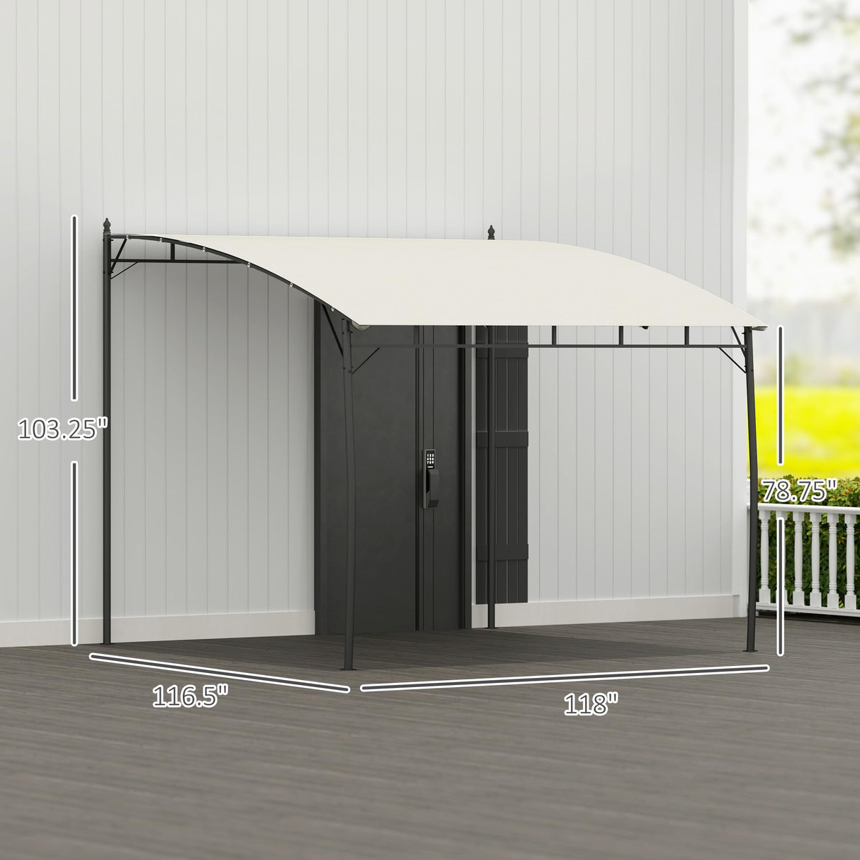 Outsunny 10' x 10' Outdoor Pergola Gazebo with UV-Resistant Canopy and Metal Frame, Sun Shade Shelter for Porch, Patio, Deck, Backyard, Cream White Outsunny