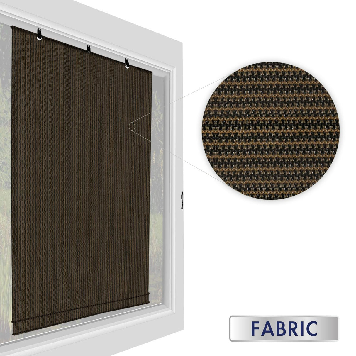 Windscreen4less Exterior Roller Shade Blinds Outdoor Roll Up Shade Privacy for Deck Back Yard Gazebo Pergola Balcony Patio Porch 7’ W x 6’ L Brown… Windscreen4less