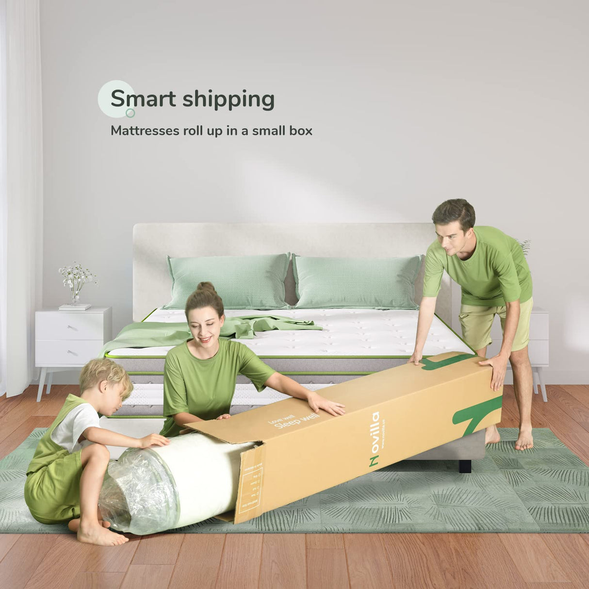 Novilla King Mattress, 12 Inch Hybrid Pillow Top King Size Mattress in a Box with Gel Memory Foam & Individually Wrapped Pocket Coils Innerspring for a Cozy & Peaceful Sleep Novilla