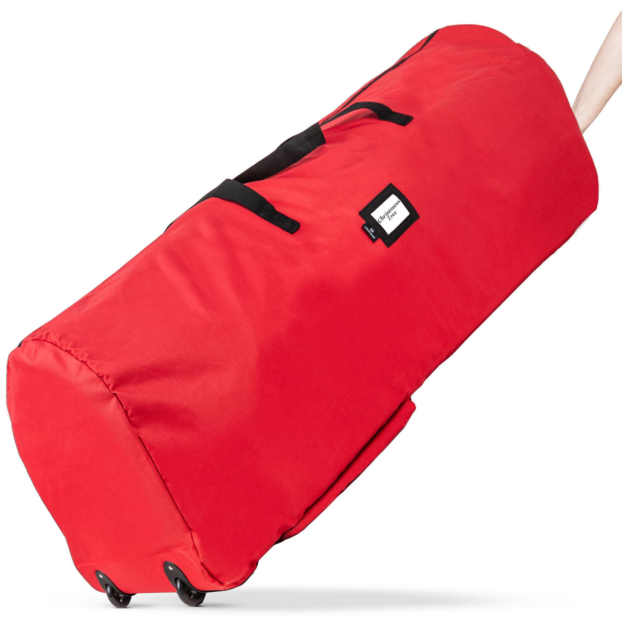 Handy Laundry Rolling Tree Storage Bag - For 7.5-Foot Artificial Christmas Holiday Tree. Zippered Bag, Carry Handles and Wheels for Easy Transport, Protects Against Dust, Insects, and Moisture (Red) Handy Laundry
