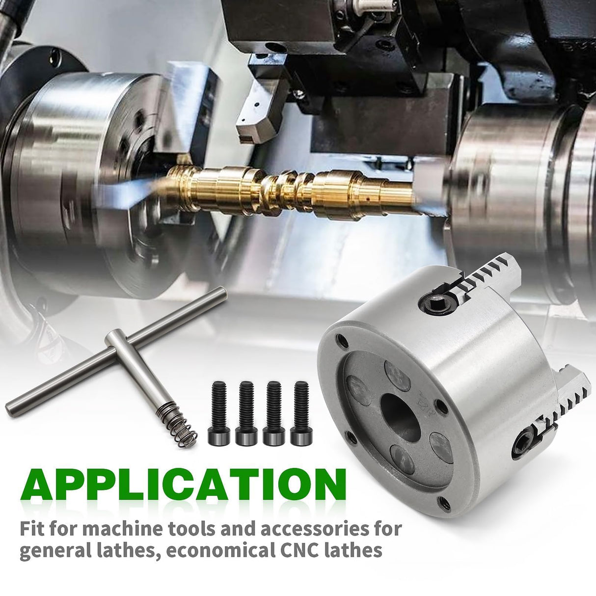 Yunnergo K72-100 Lathe Independent Chuck 4 Inch Manual Chuck 4 Jaw 3500 r/min Yunnergo