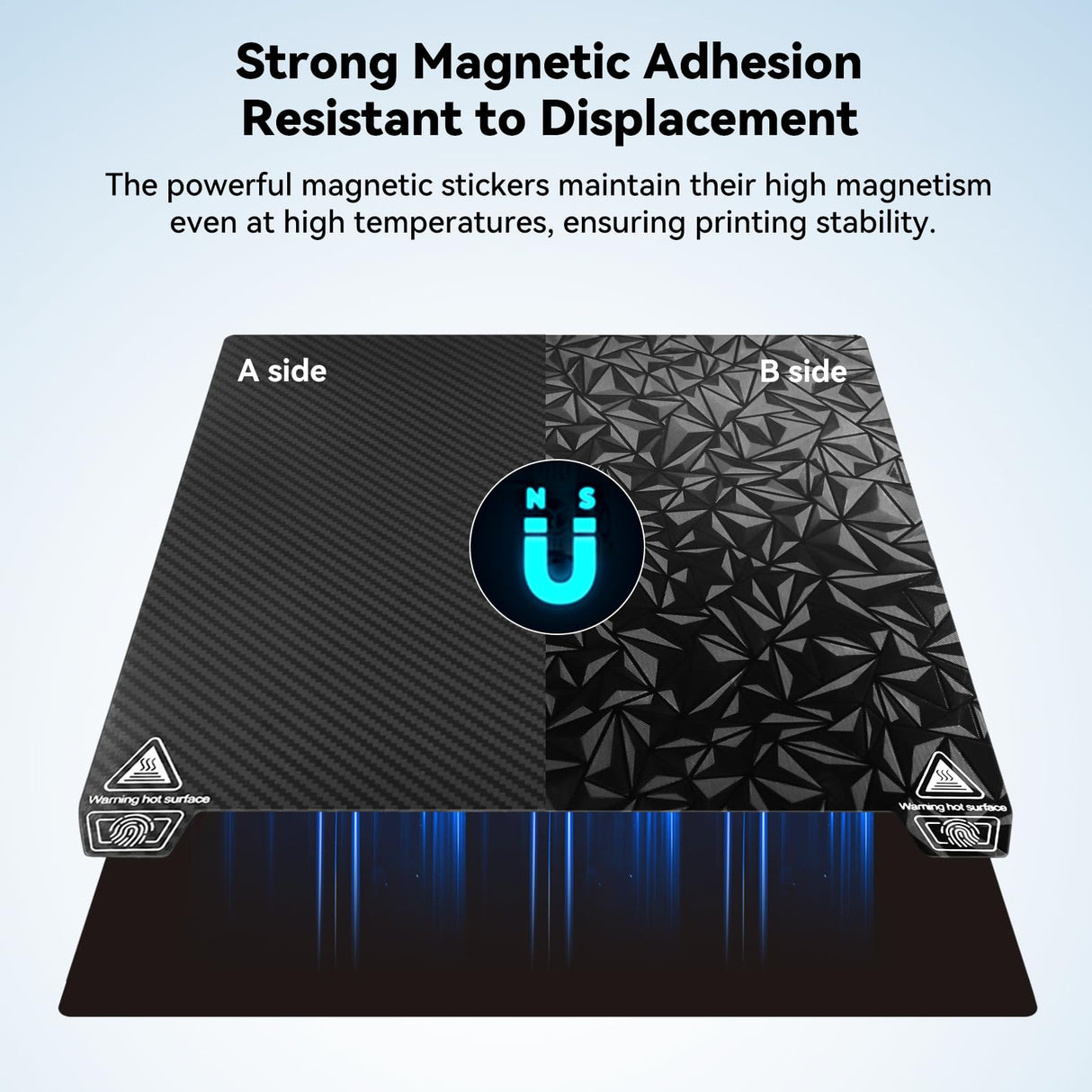 ENOMAKER Ender 3/Pro/V2/Neo PEO PET Build Plate,Magnetic Print Bed,Carbon Fiber/Diamond Textured Double Sided Flex Spring Steel Sheet for Creality Ender 5/Pro,Elegoo Neptune 3 Pro 3D Printer 235x235mm ENOMAKER