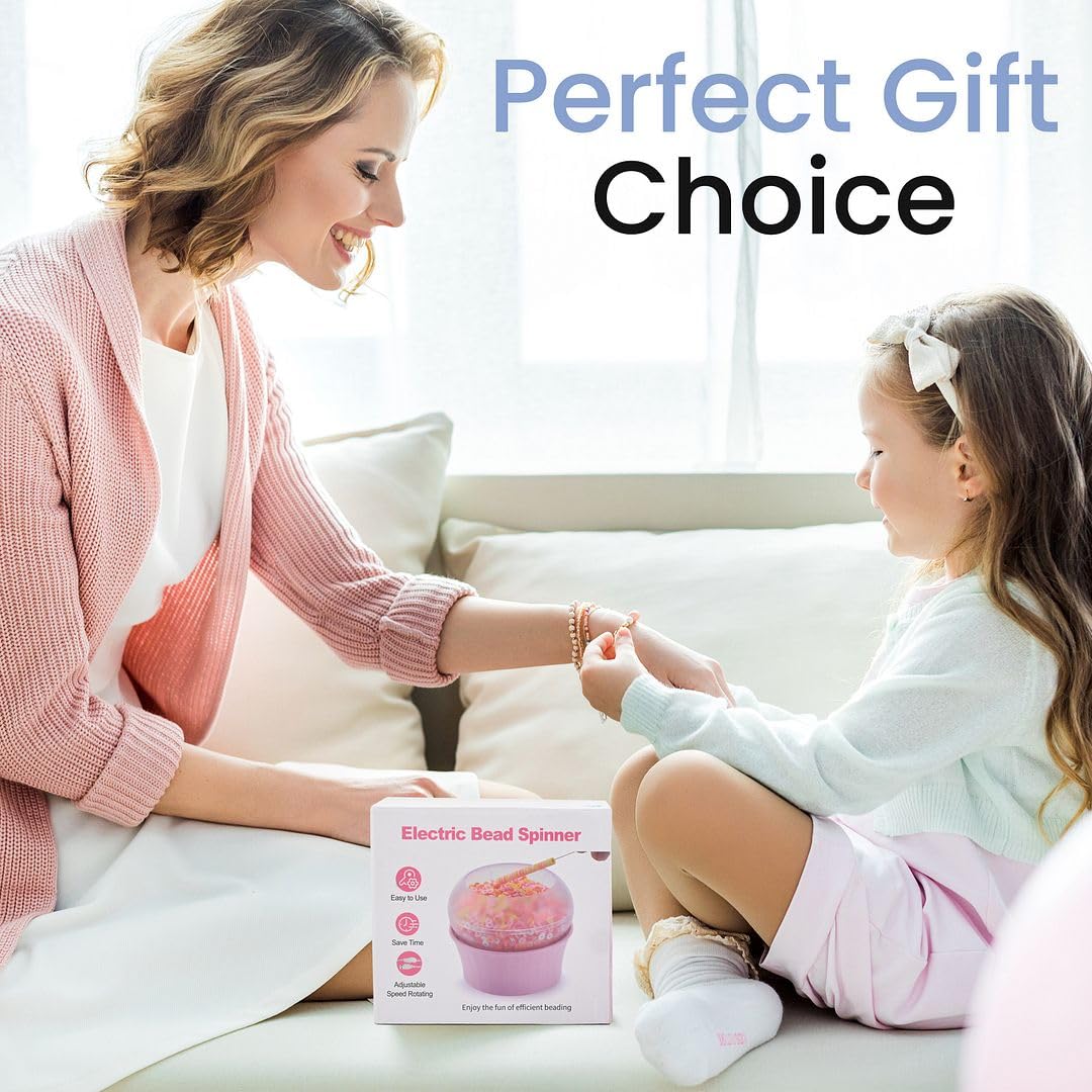 Clay Bead Spinner for Jewelry Making Necklace Bracelet Maker Machine - Electric Bead Spinner Kit with 2 Big Eye Needles & Accessories Friendship Cute Trendy Unique Waist Beads Birthday Gifts - Blue SHOP LC DELIVERING JOY