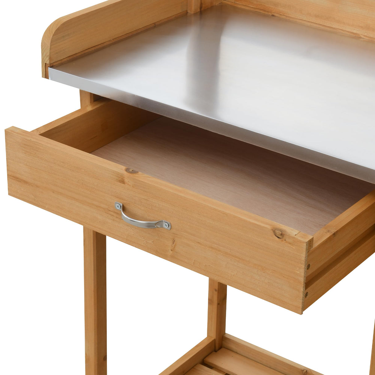 Convenience Concepts Deluxe 1 Drawer Potting Bench with Storage Cabinet and Shelves, Light Oak Convenience Concepts