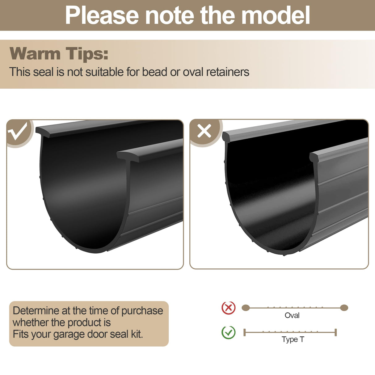 5/16" T Ends Garage Door Bottom Weather Seal Fits Garage Door Seals Bottom Rubber U-Bottom Seal Weatherproofing Sealing Professiona Grade Rubber 3 3/4" Width X 16 Feet Lenth cowarca