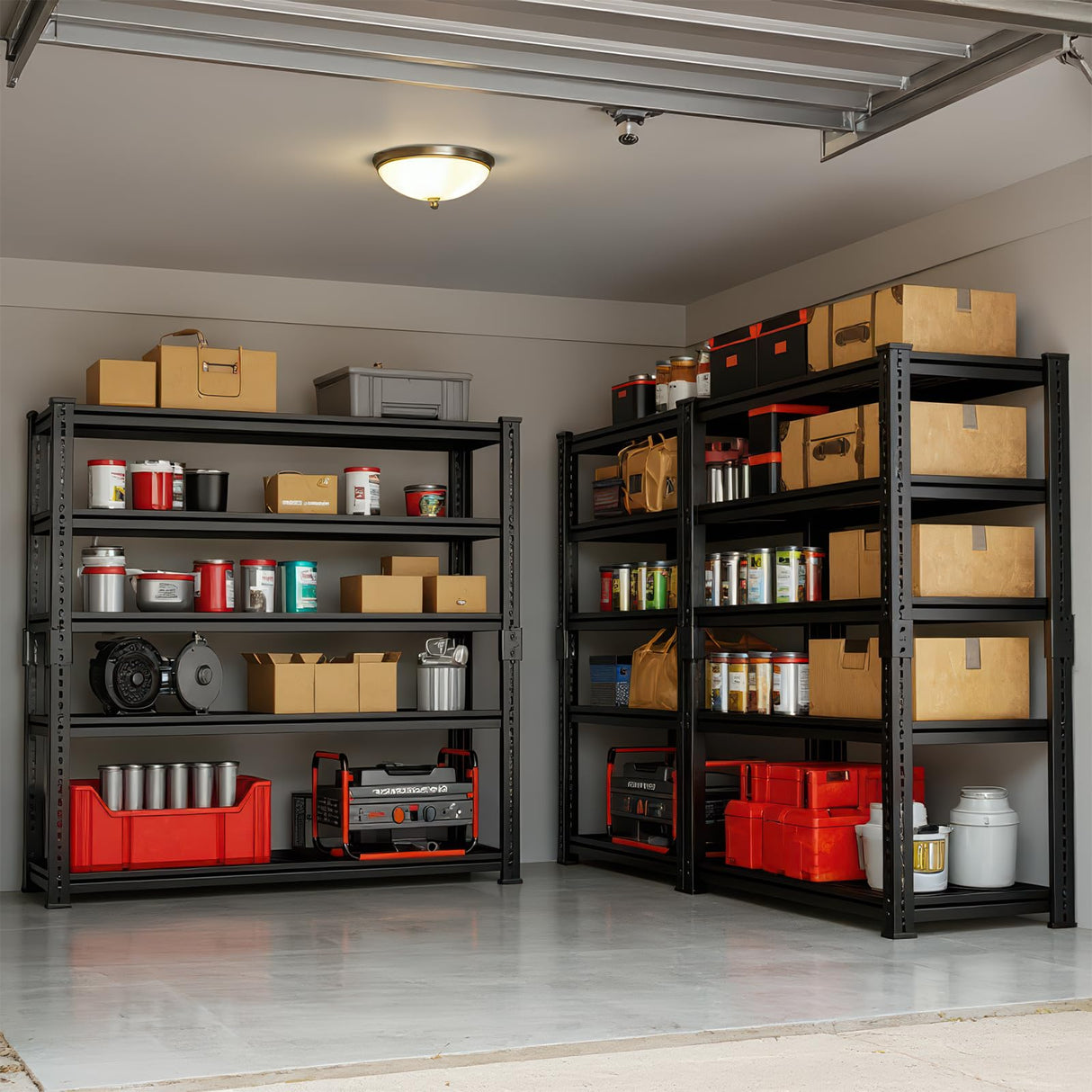 COOLYI 71" H/47 W/18 D Garage Shelving Heavy Duty, 2200LBS Garage Storage Shelves, 5-Tier Adjustable Metal Storage Rack for Industries, Warehouses, Basement COOLYI