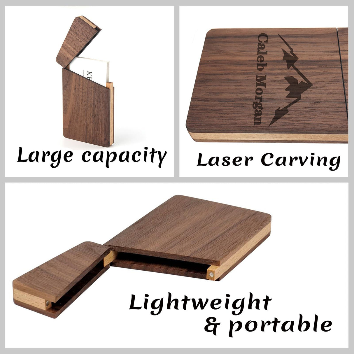 ubmpj Personalized Business Card Holder in Wooden Custom Engraved Business Card Holder for Men and Women - Durable and Multipurpose Business Gift ubmpj