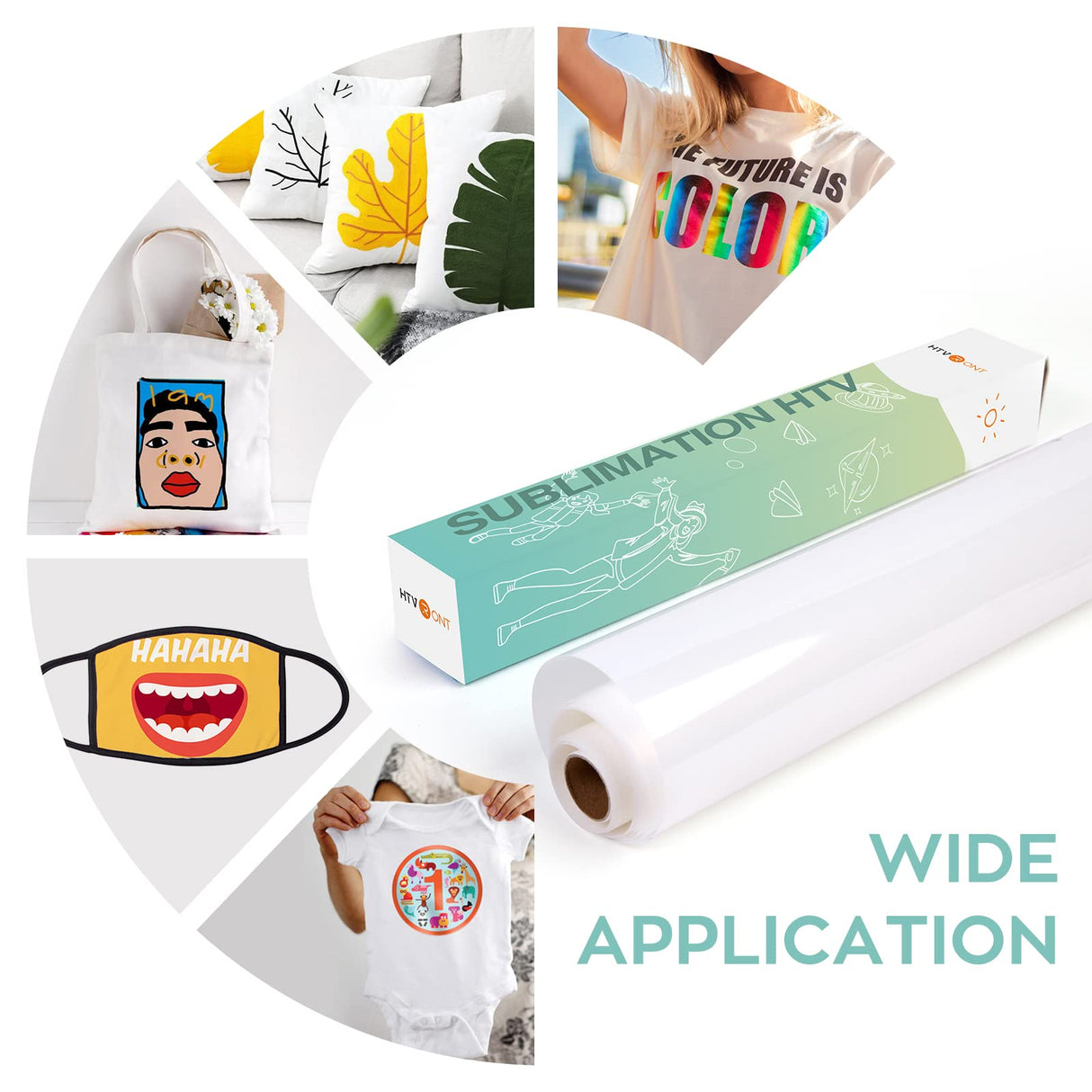 HTVRONT Clear Sublimation HTV Matte - 12" X 5FT Upgraded Sublimation Vinyl - Wash Durable Clear Dye Sub HTV for Light-Colored Cotton Fabric HTVRONT