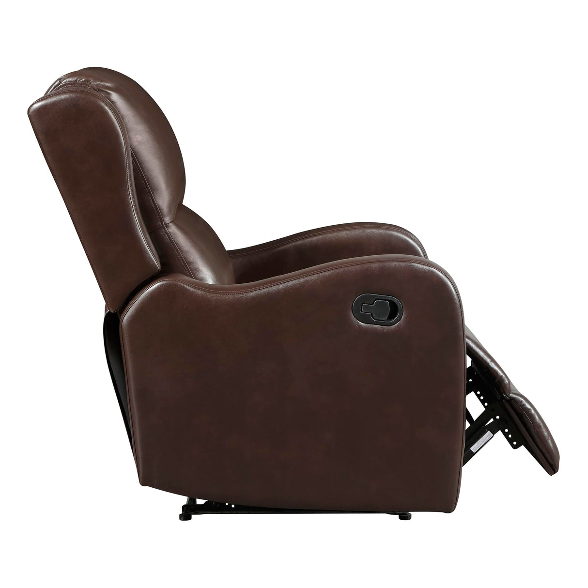 Lexicon Manual Recliner Chair, Reclining Sofa Chair, Home Theater Seating, Wall Hugger, Manual Recliner for Living Room/Office/Apartment, Easy Assembly, Brown Faux Leather Lexicon