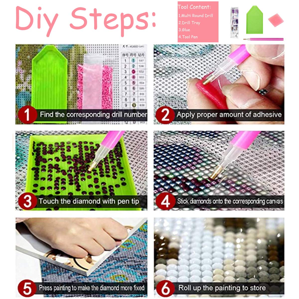 Anbys Christmas Steam Train Style Diamond Painting Kits for Adults Beginner DIY Full Drill Round Diamond Art Painting Kits for Home Decor (15.8 x 15.8 in) Anbys