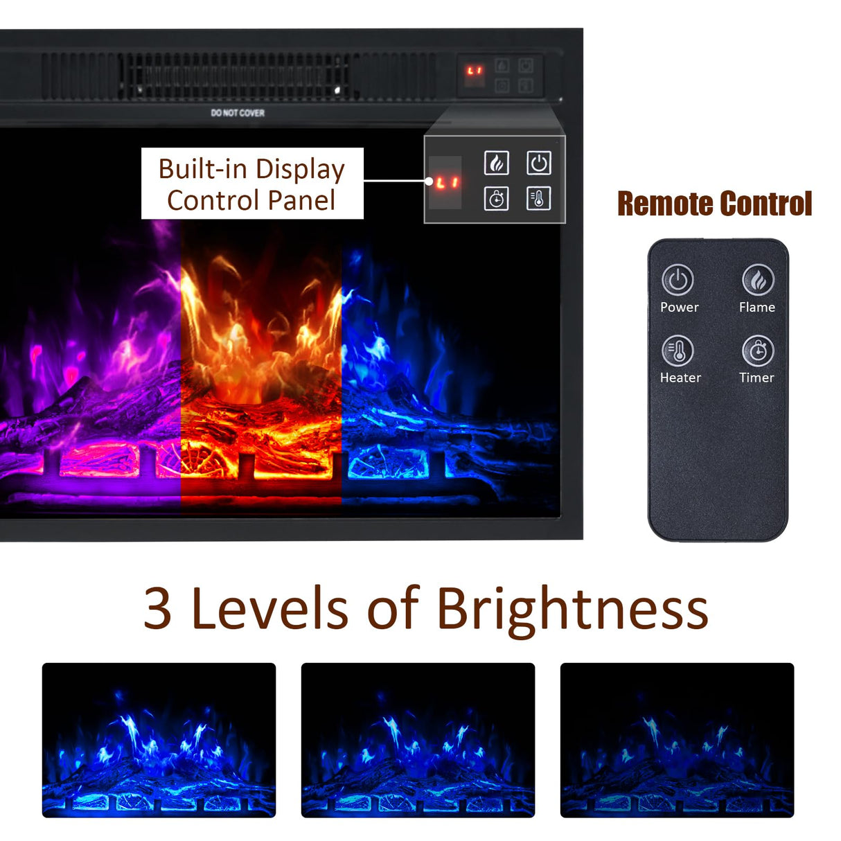 AMERLIFE Fireplace TV Stand with Sliding Barn Door for TVs up to 73", Farmhouse 63" Fireplace Entertainment Center with Storage Cabinets/Adjustable Shelves, Reclaimed Barnwood AMERLIFE