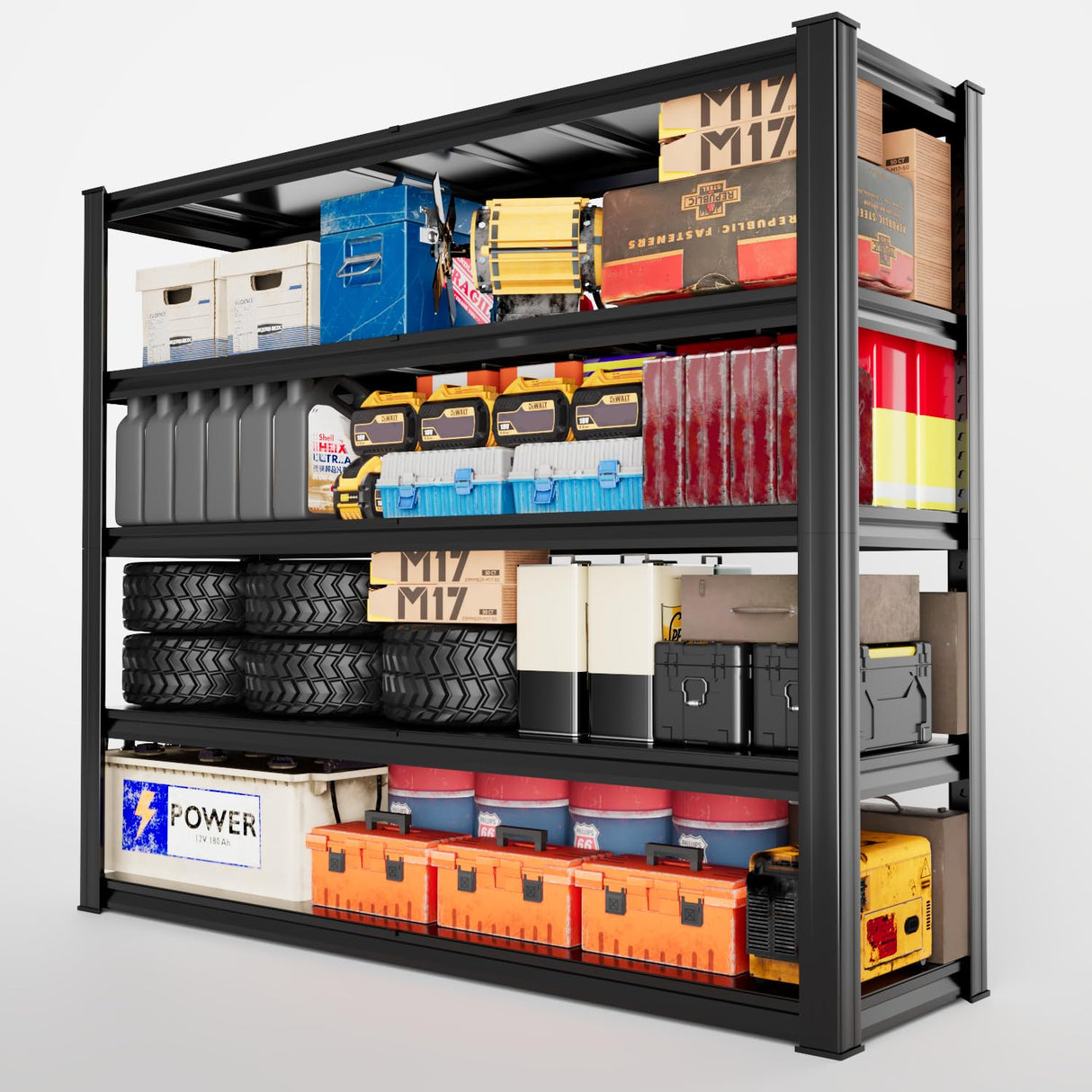 ztysn Garage Shelving Heavy Duty - 59 * 20 * 79in(L*W*H) Extra Large Metal Shelving Units and Storage for 2000lbs, 5tier Adjustable Basement Storage Industrial Shelves Pallet Racking Organizer ztysn