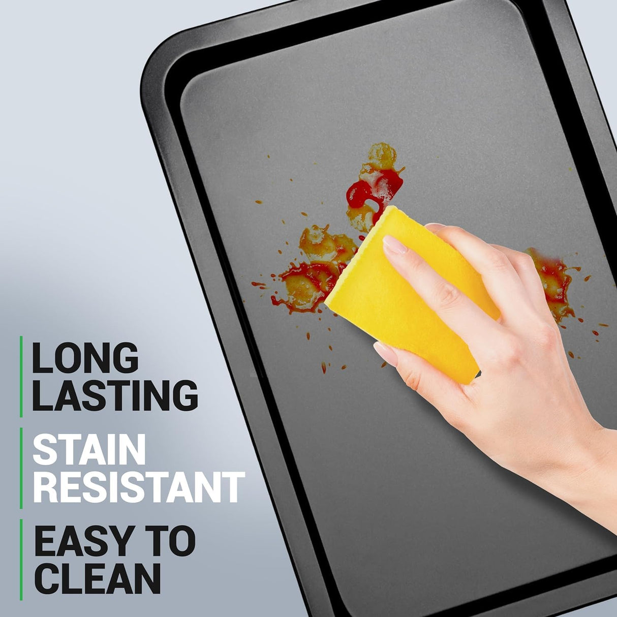 NutriChef 10-Piece Non-Stick Baking Pans Set - Deluxe Carbon Steel Bakeware Set w/ Cookie Sheets, Muffin Pan, Roasting Pan, Cake Pan, Baking Tray, Pizza Pan - Easy to Clean, Black NutriChef