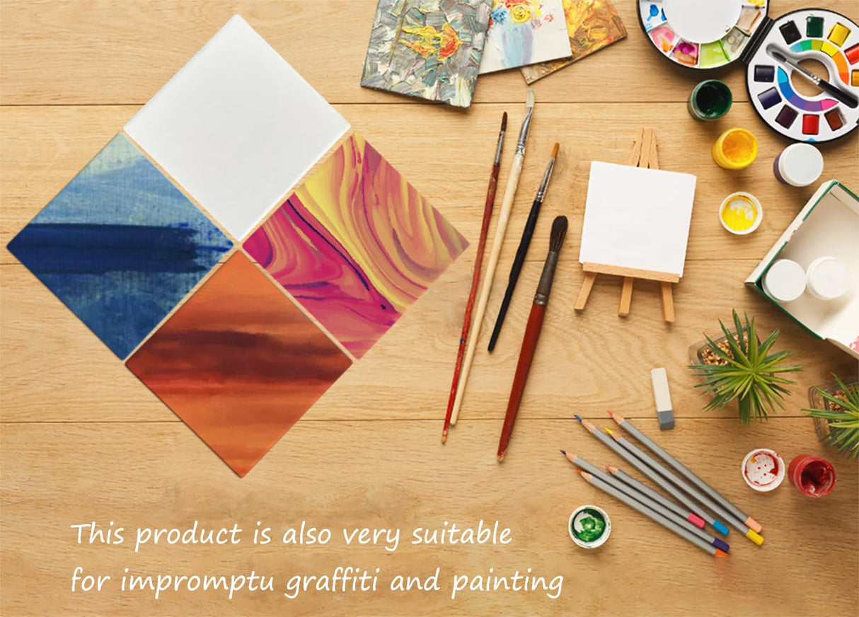 Sublimation Ceramic Coasters Blanks Square Coaster for Drinks, Absorbent Ceramic Stone Coaster Set with Cork Backing Pads, Heat Transfer Cup Coasters for Home Decor (2 PCS) Threenine