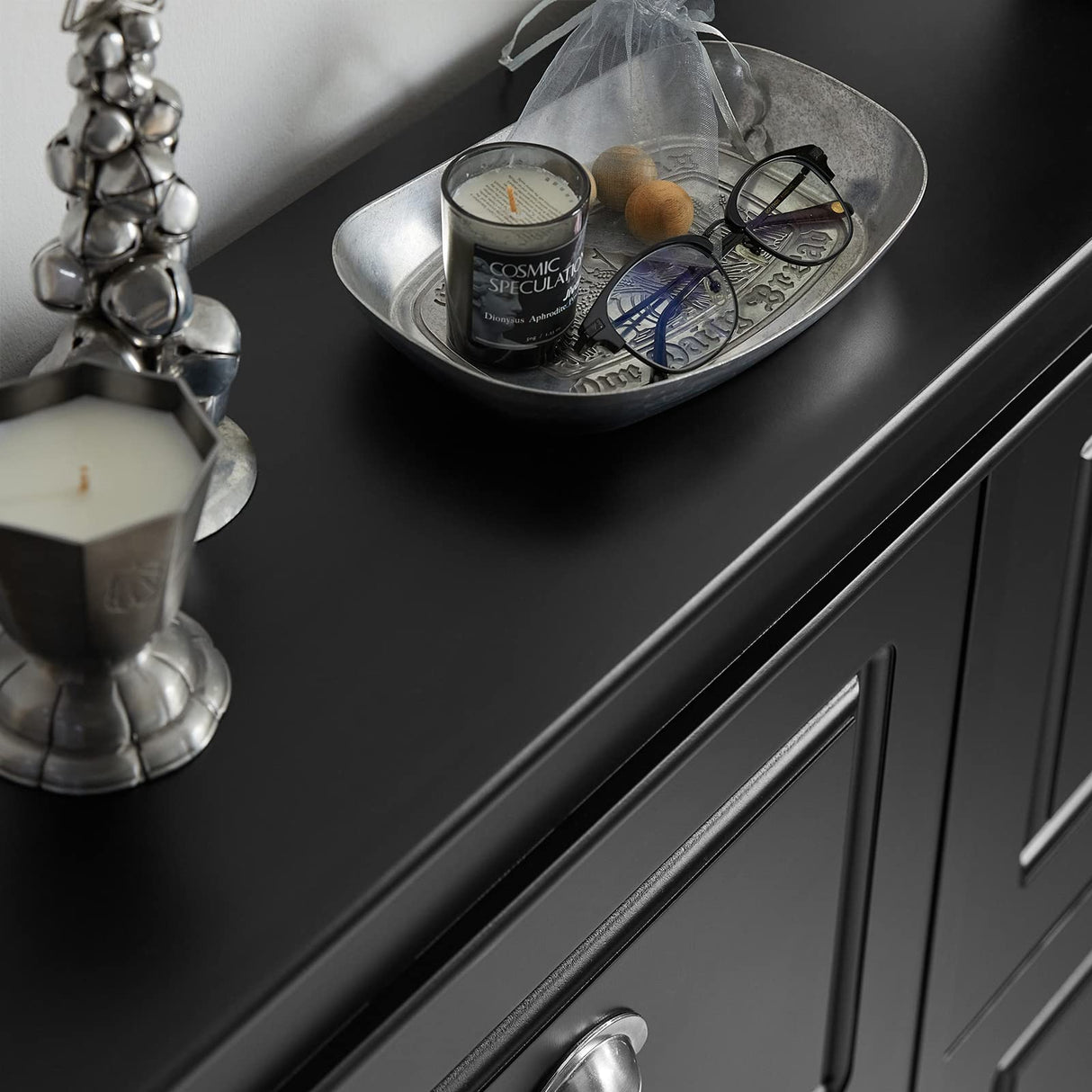 Haotian Modern Black Freestanding Shoe Cabinet with 4 Flip Drawers, 8 Levels, W41.3 x D9.5 H32.7 in., Entryway Shoe Organizer Haotian