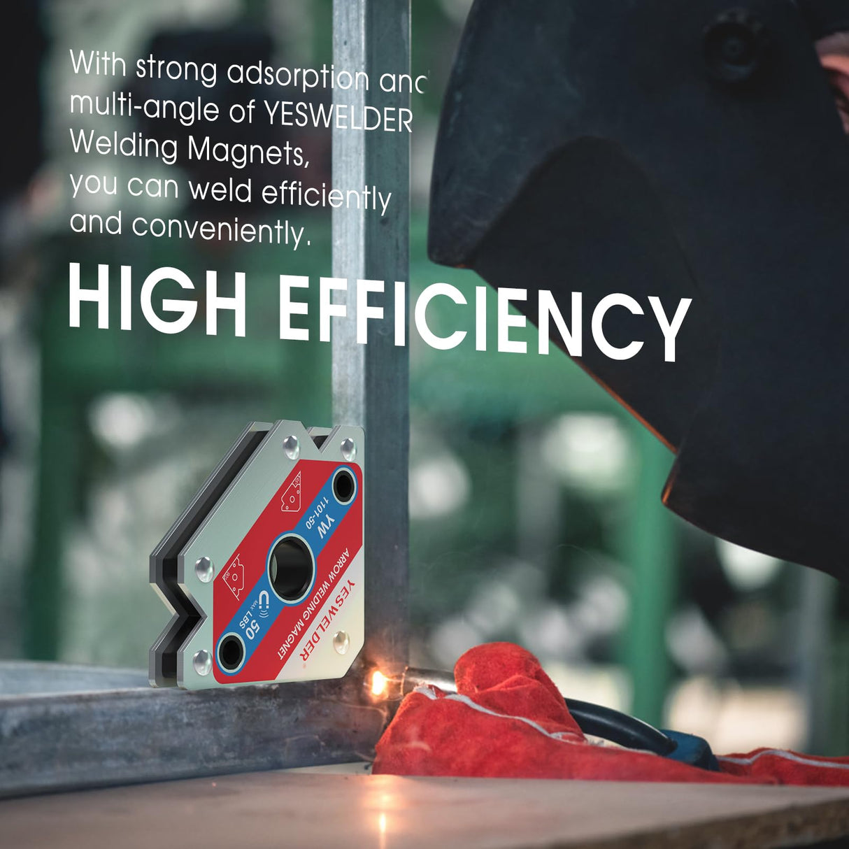 YESWELDER 50 LB Welding Magnet-4 Pieces of Magnetic Welding Holder 50 LBS Holding Power Welding Accessories YESWELDER