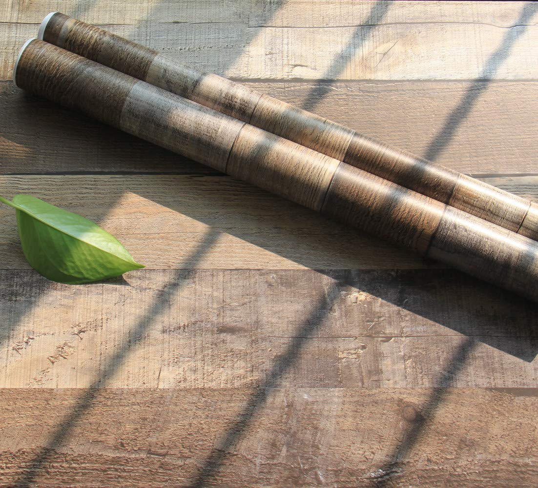 Livebor Gray Wood Peel and Stick Wallpaper Faux Wood Contact Paper 17.7inch x 118.1inch Wood Wallpaper Peel and Stick Shiplap Contact Paper Planks Self Adhesive Wallpaper Distressed Wood Wall Paper Livebor