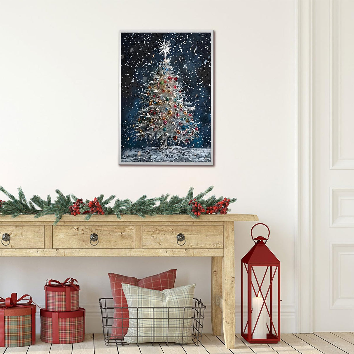 JXDXDJ Christmas Diamond Art Kits for Adults, Winter 5D Diamond Painting Kits for Beginners,DIY Round Full Drill Diamond Dots Gem Art for Adults, Paint by Diamonds Pictures Crafts Home Decor 12x16 in JXDXDJ