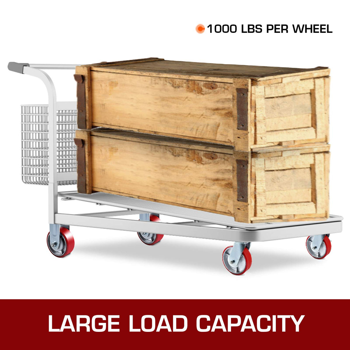 BestEquip 4 Pack 6 x 2 Inch Caster Wheels 2 Rigid and 2 Swivel Casters with Side Brake Polyurethane Iron Core Plate 1000LBS Capacity Per Wheel BestEquip