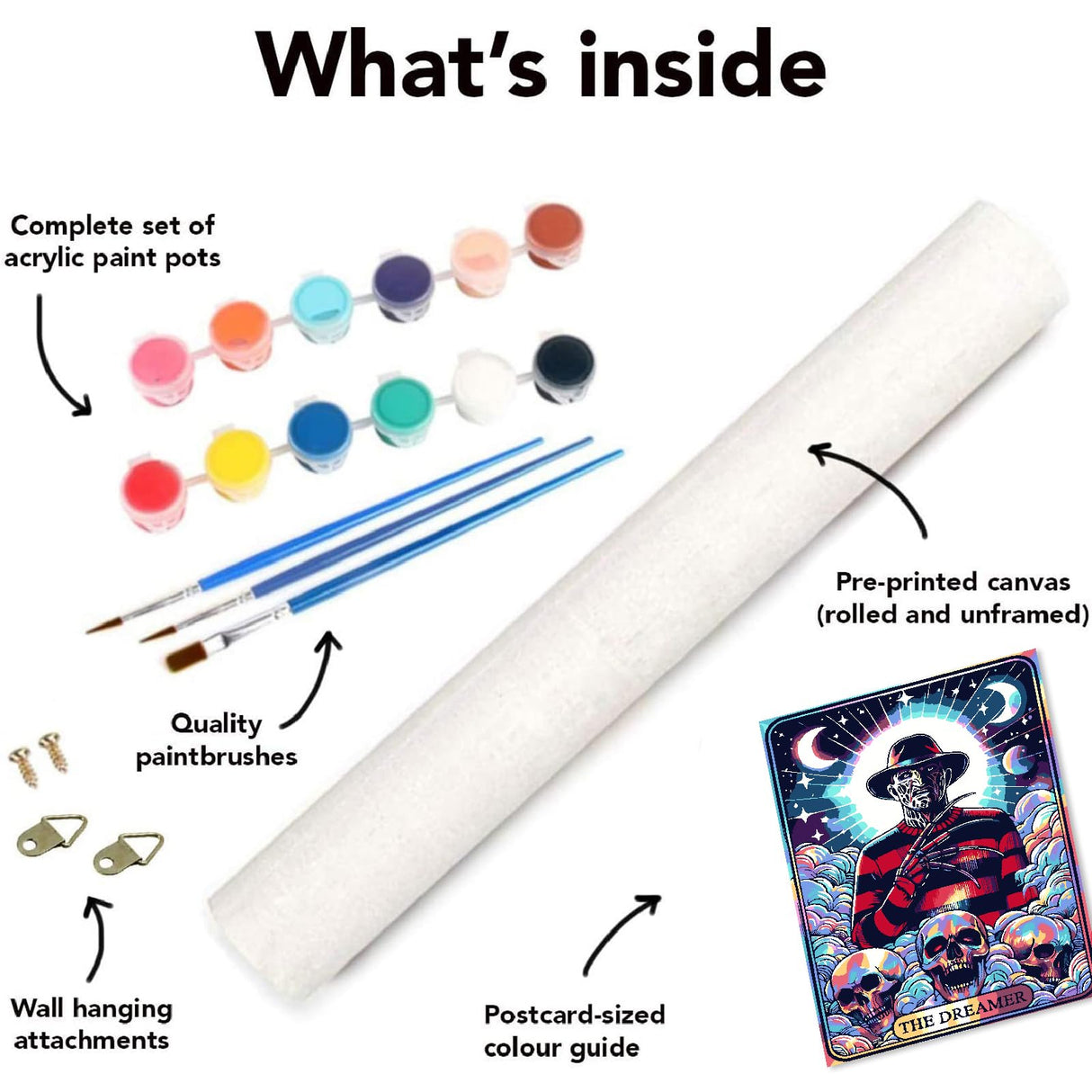 6 Packs Halloween Paint by Number Kits for Adults, Horror Movie Adult's Painting by Numbers on Canvas, Easy Acrylic DIY Oil Painting on Canvas, Home Wall Decor(12x16in No Frame) Clendo