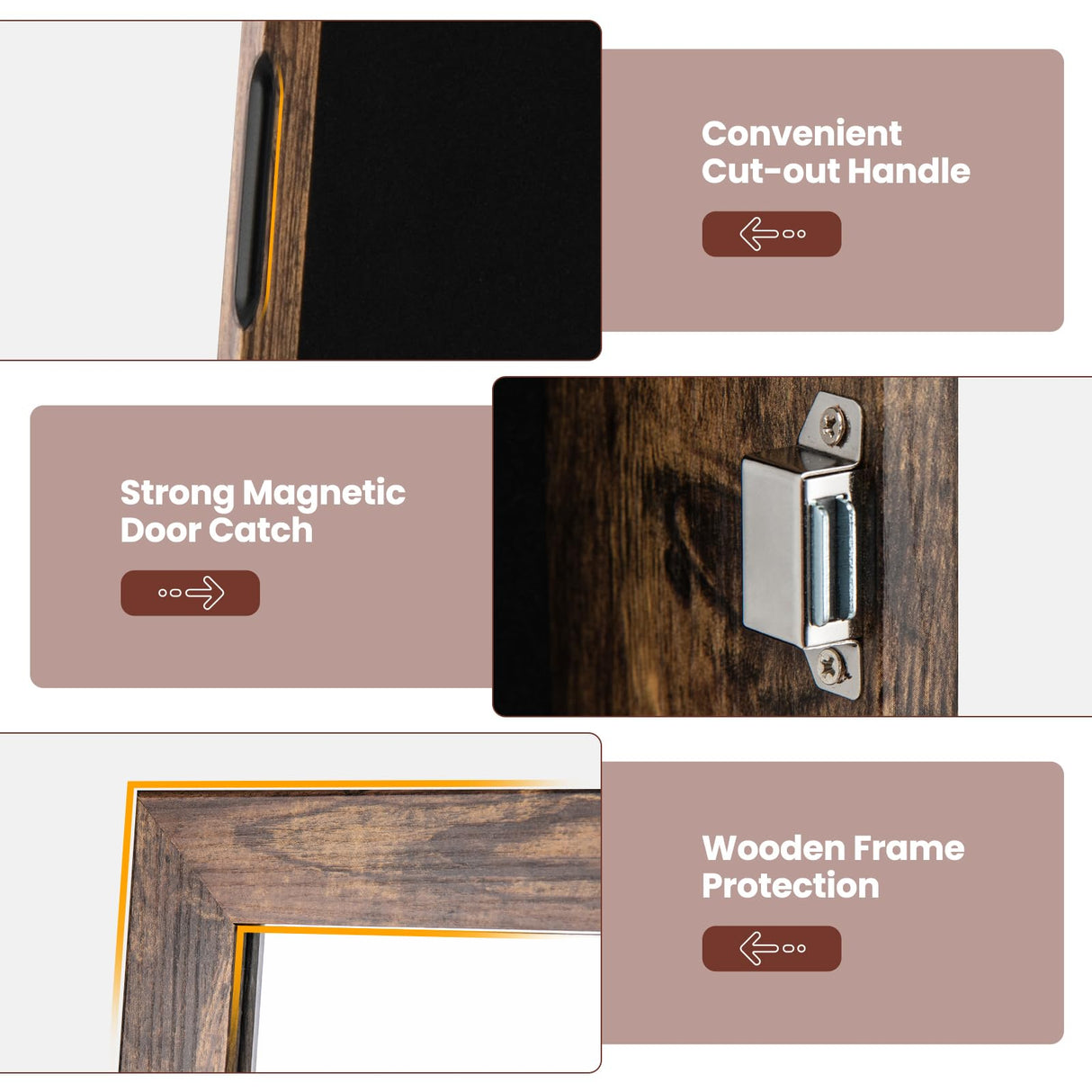 Giantex Jewelry Cabinet with Full-Length Mirror, Standing Jewelry Armoire Organizer with 64 Earring Slots, 20 Necklace Hooks, 72 Ring Slots, 4 Storage Shelves, 3 Angle Adjustable, Rustic Brown Giantex