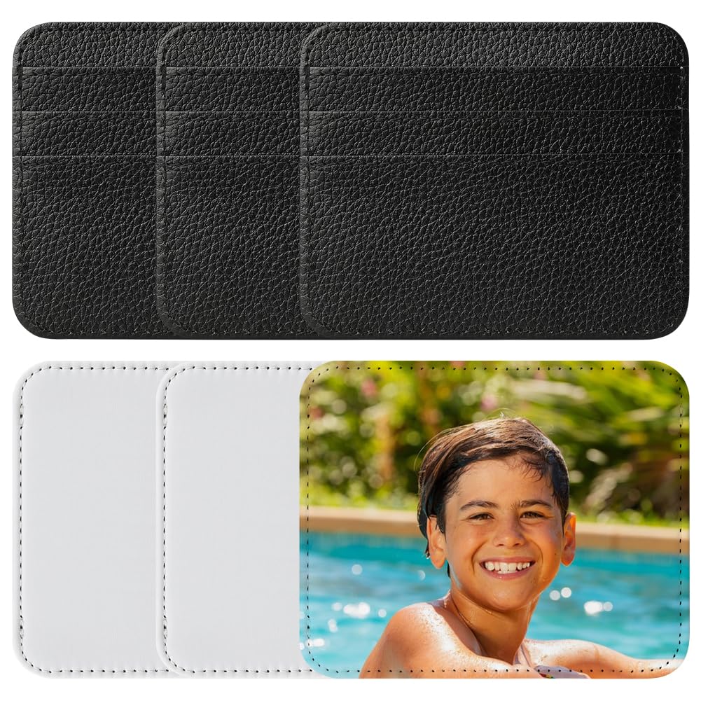 ZUYYON 6 Pcs Sublimation Blank Wallet Heat Transfer Ultrathin Card Holder Blank PU Leather Front Pocket Wallet Card Storage Bag DIY Crafts for Men Women ZUYYON