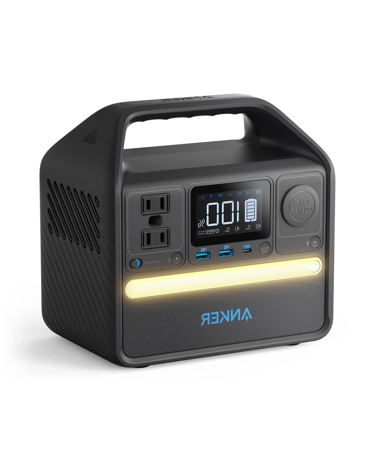 Anker 522 Portable Power Station, 299Wh Solar Generator (Solar Panel Optional), LiFePO4 Battery Pack, 300W (Peak 600W) PowerHouse, 6 Ports, 2 AC Outlets, 60W/20W USB-C PD Ports, LED for Camping and RV (Renewed) Anker