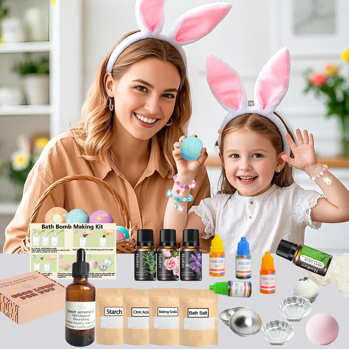 Worhepp Bath Bomb Making Kit- Make Your Own Spa Set, Shower Craft Kits with Bath Bomb Molds, Soap Making Kits, Beginner Bath Bomb Kit DIY Bath Bombs Kit for Making Supplies Gifts for Girls Women Worhepp