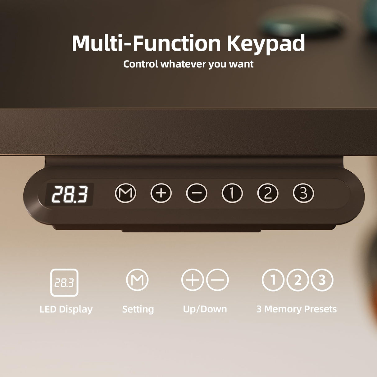 INNOVAR 48" Electric Standing Desk, Memory Controller Height Adjustment, Modern Ergonomic Sit Stand Up Desk Workstation with Rising Work Table for Home Office, Work & Gaming, Black INNOVAR