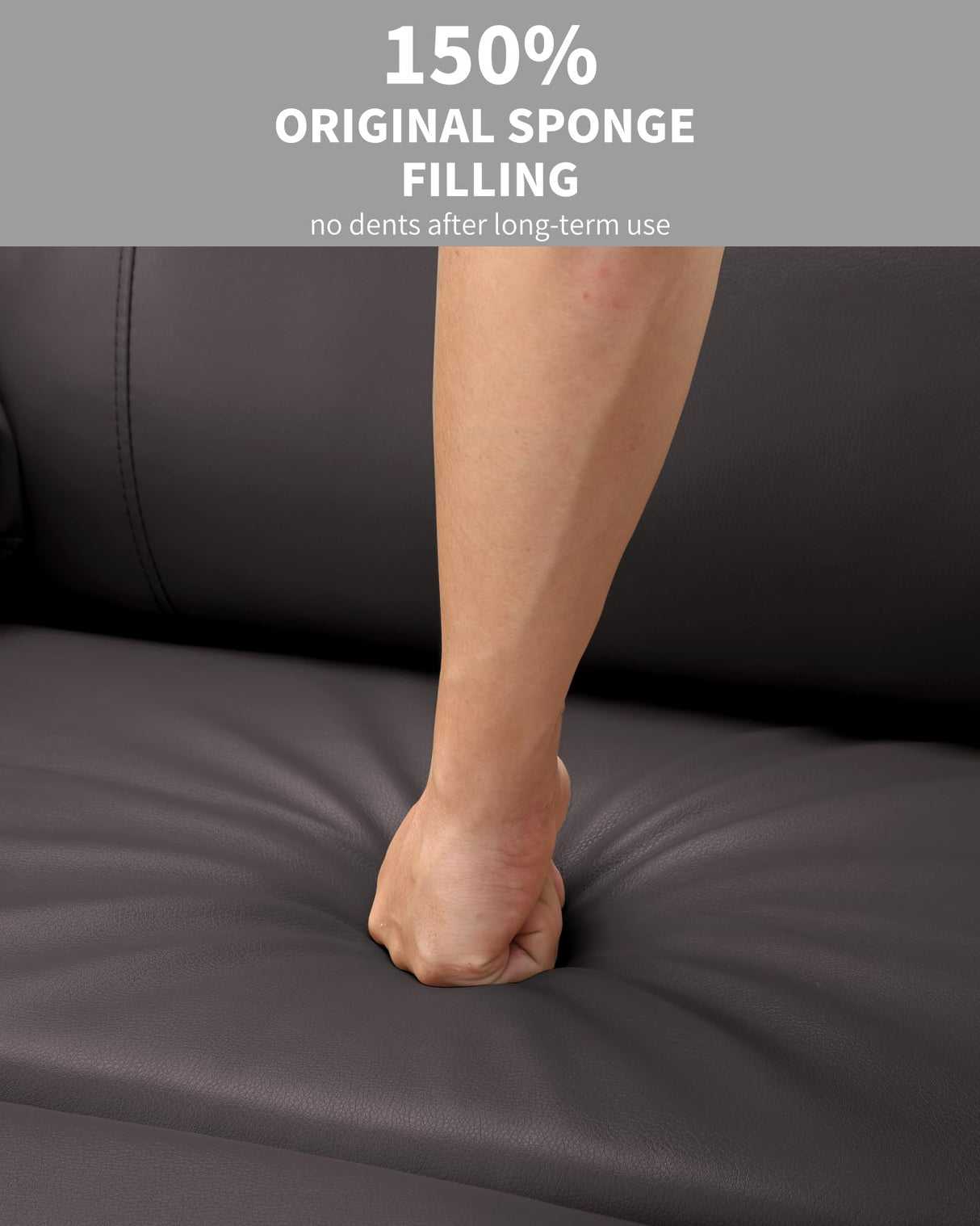 Manual Recliner Chair Sofa, Oversized PU Leather Recliner, Comfy Armchair for Living Room or Bedroom, Reclining Chair, Leather Recliner Chair for Adults, Gaming Sofa Chair (Dark Brown) GarveeLife