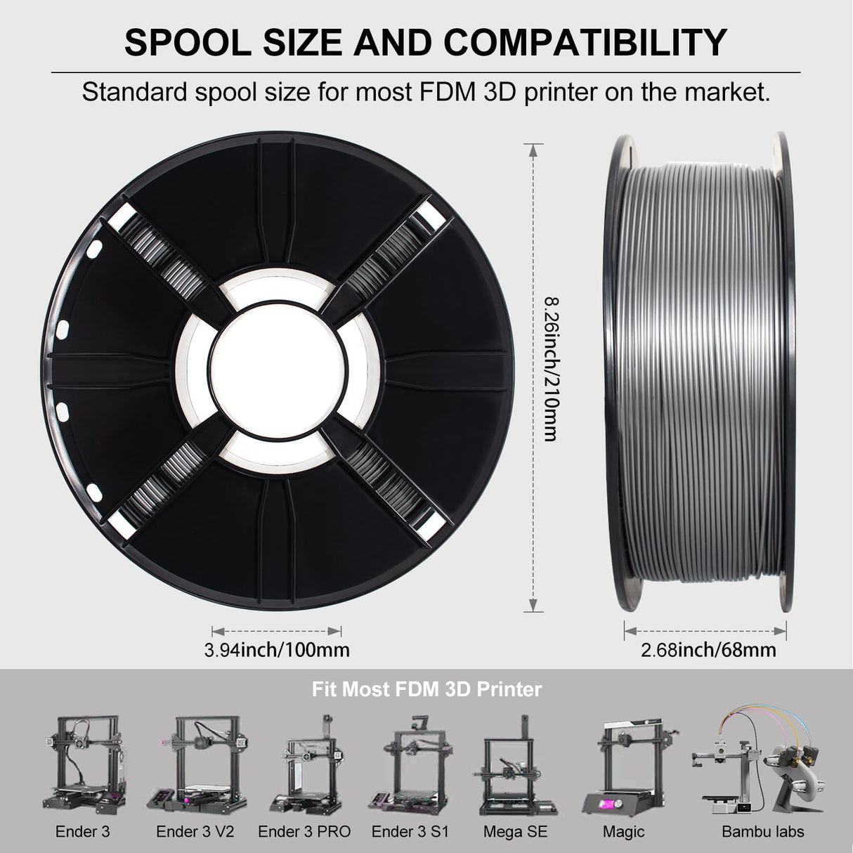 JAREES PETG Filament 1.75mm Bundle for 3D Printer, Total 2KG Metal-Like Consumable 1kg (2.2lbs) 1X2 Spool, High Speed Metallic Finish PETG, Dimensional Accuracy +/- 0.03 mm, Silver and Bronze Gold JAREES