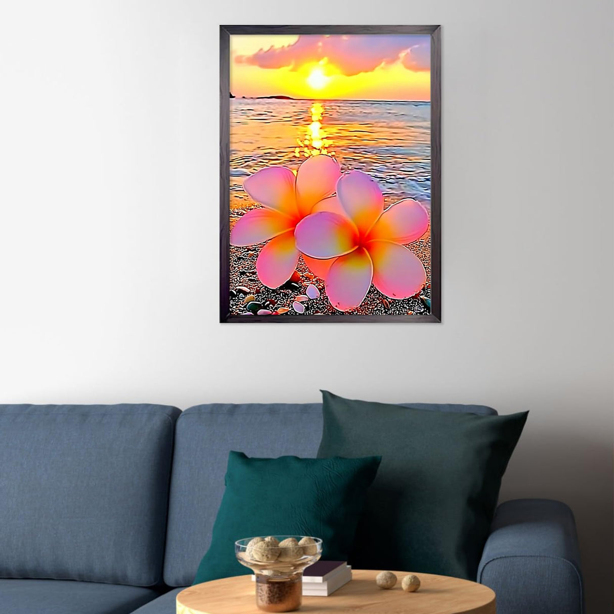 CEOVR Diamond Painting Kits, Beach Flower Diamond Art Dots for Adults Beginners, 5D Full Drill DIY Crystal Flower Gem Art, Adult Crafts Kits Arts and Crafts, Wall Decor for Home Office 12x16inch CEOVR