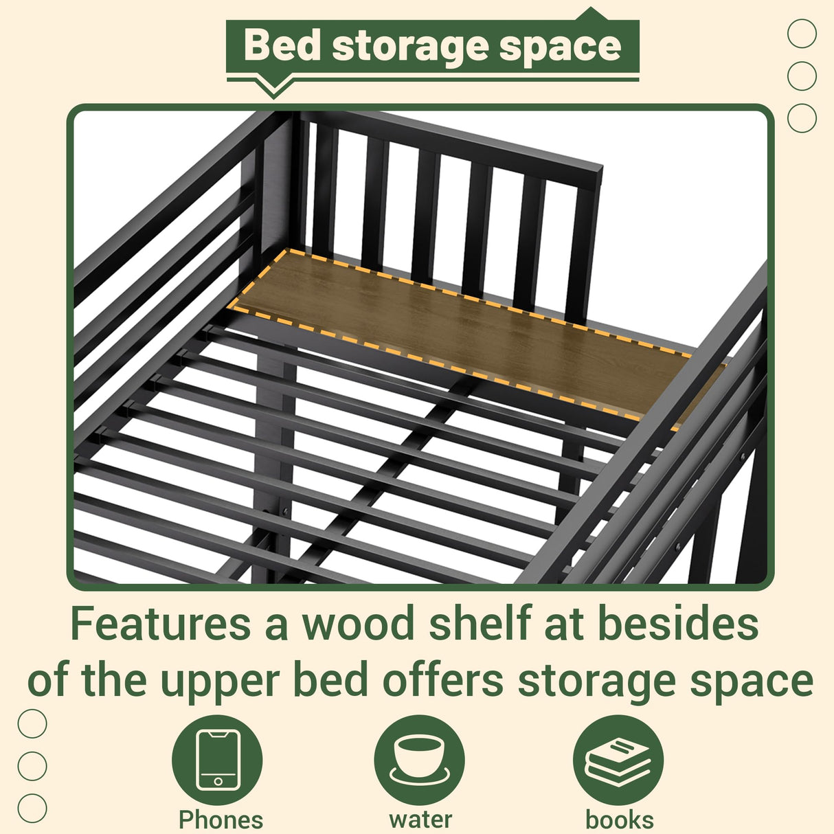 Mirightone Triple Bunk Bed Metal 3 Bed Bunk Beds for Kids Twin Over Twin Bunk Beds for 3 with Safety Guardrail for Teens Adults, Can Be Separated into 3 Twin Beds, Noise Free, Black Mirightone