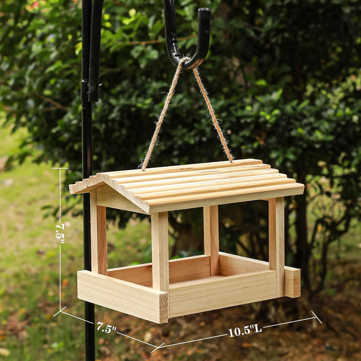 STARSWR Bird Feeders for Outside Hanging, Wild Bird Feeder House for Cardinals Finches Wooden Bluebird Feeder Mealworm Feeder Outdoor Wood Platform Bird House Feeder STARSWR