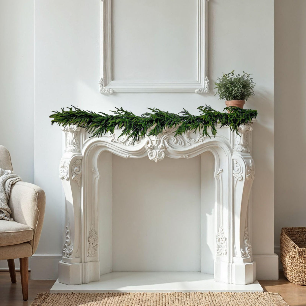 IDEAS BY ACES Real Feel Dense Norfolk Pine Christmas Garland - 68" for $24.99 with Prime delivery. Confirm Your Seller is IDEAS BY ACES to Avoid counterfeits IDEAS BY ACES