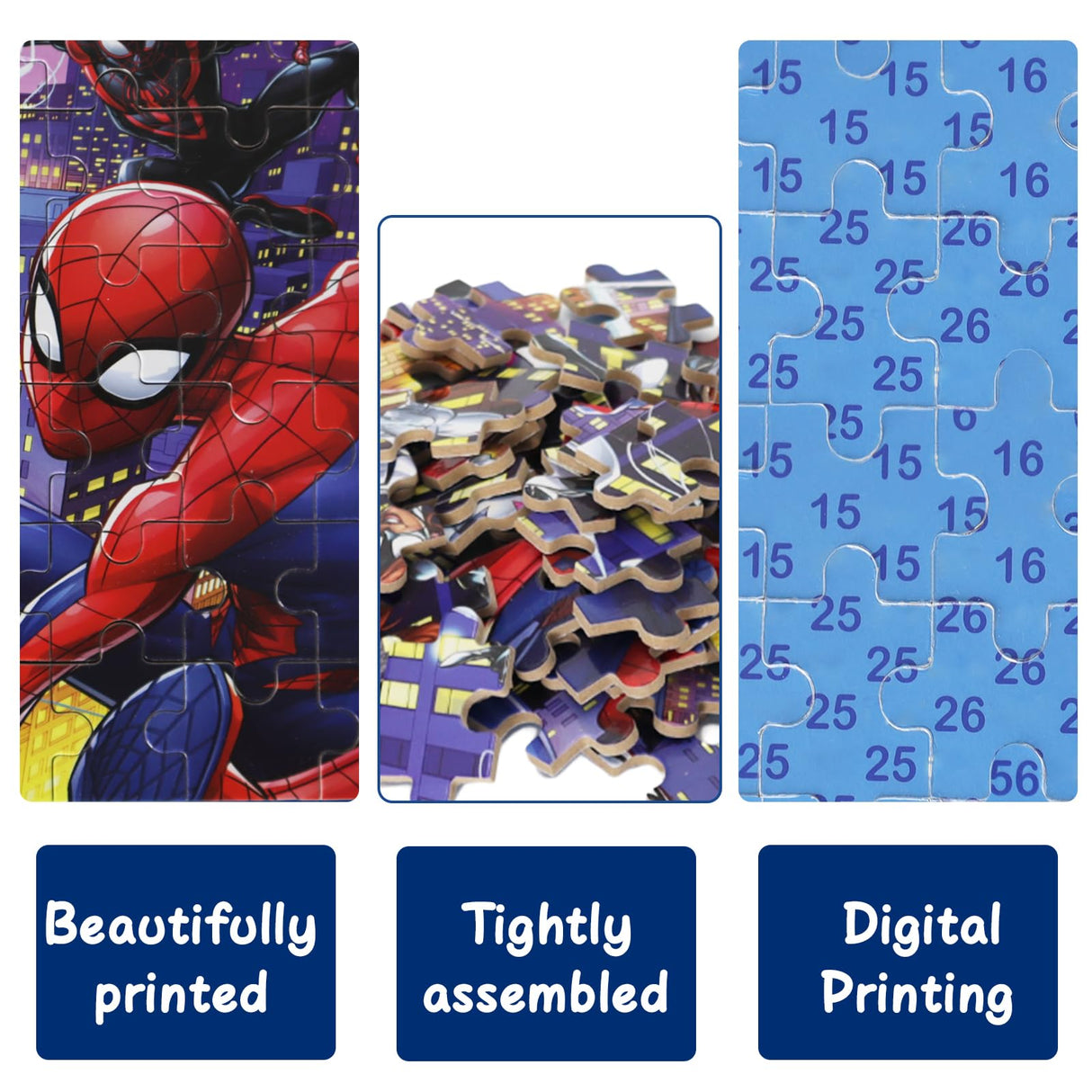 60 Pieces Marvel Spiderman Jigsaw Puzzles for Kids Ages 4-8,Learning Educational Puzzles for Children Girls and Boys,Packed in Tin Box,Gift for Children (0668) DPLEFO