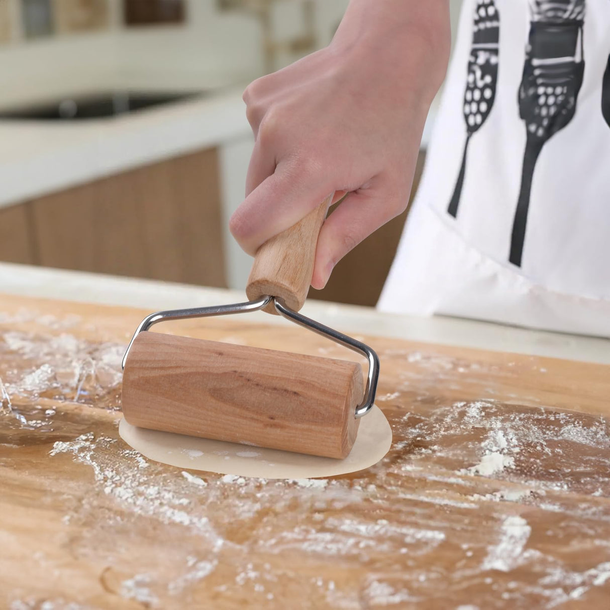 Dmikcav Rolling Pin, Wooden Rolling Pins For Baking, Pizza Dough Roller, Not Easy To Crack, Non-Stick Wood Pastry Roller, Essential Kitchen Utensils. Dmikcav