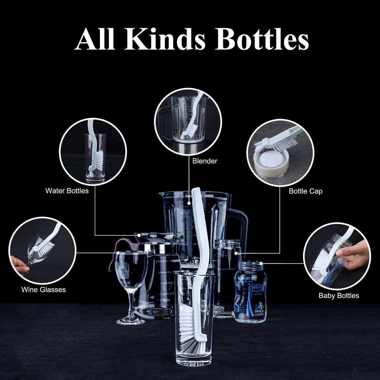 SHUNWEI 2 Pcs Cleaning Brush Small Scrub Brush for Cleaning Sink Scrub Brush with Handle, Bathroom Kitchen Edge Corner Grout Cleaning Brushes for Household Use, Window Track Cleaning Brush SHUNWEI